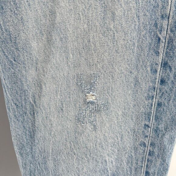 ZARA Women’s High Rise Button Fly Distressed Straight Leg Jeans Size 34 - Picture 6 of 13